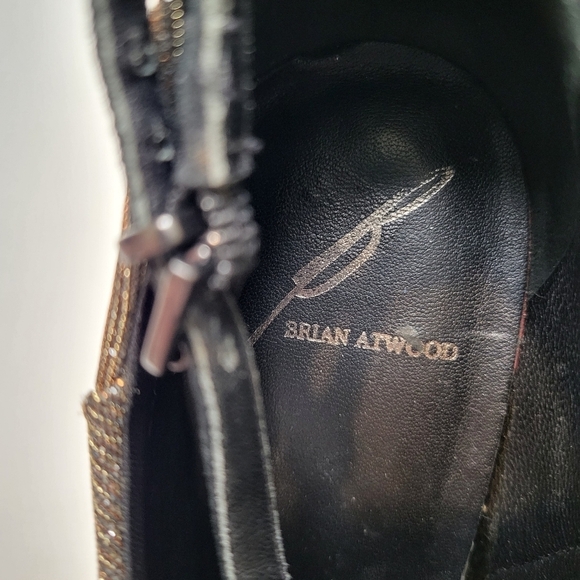 B Brian Atwood Fruitera ankle booties sparkly fabric ankle strap size 6.5 - Picture 9 of 12